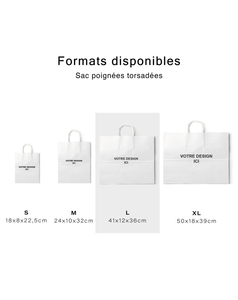 Sac poignées plates blanc