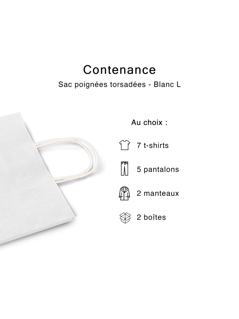 Sac poignées plates blanc