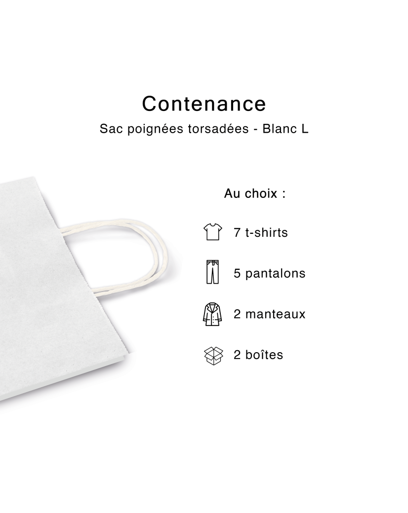 Sac poignées plates blanc