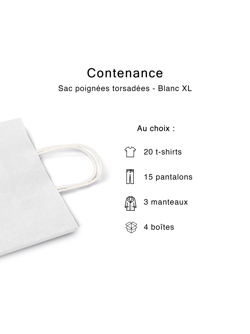 Sac poignées plates blanc