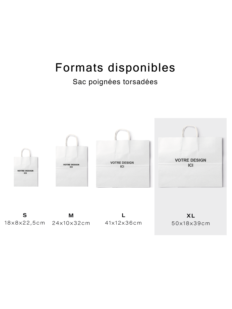 Sac poignées plates blanc