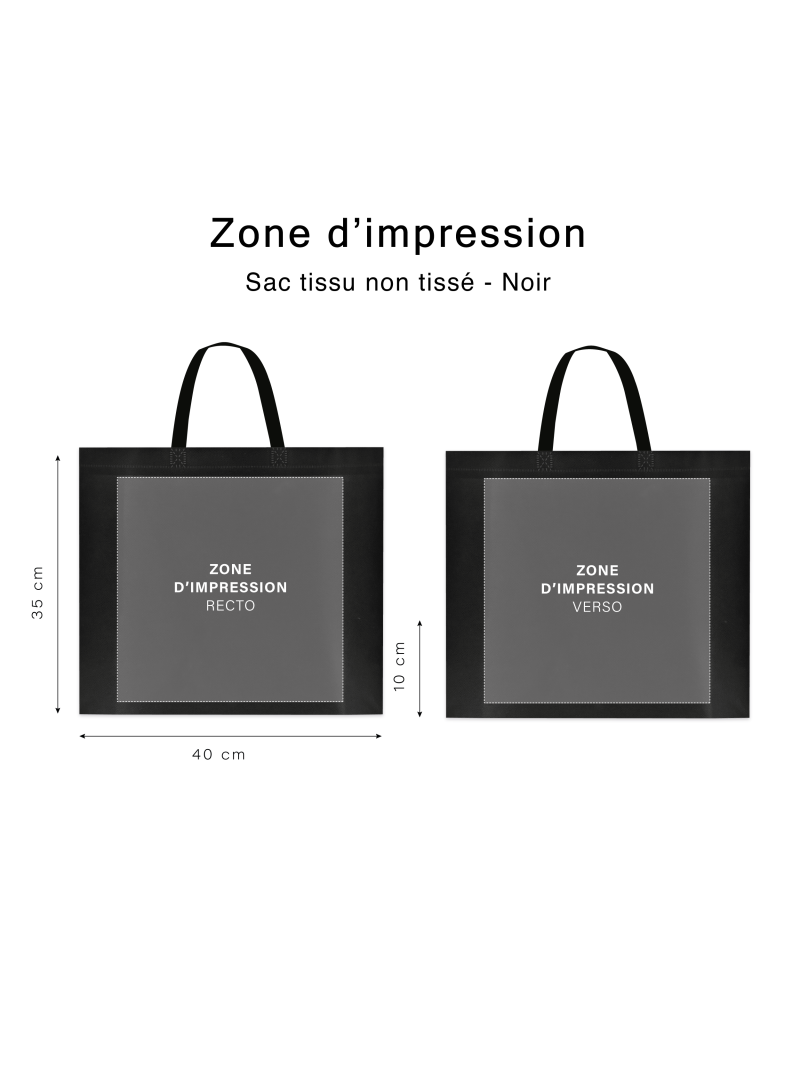 BLACK NON-WOVEN FABRIC BAG