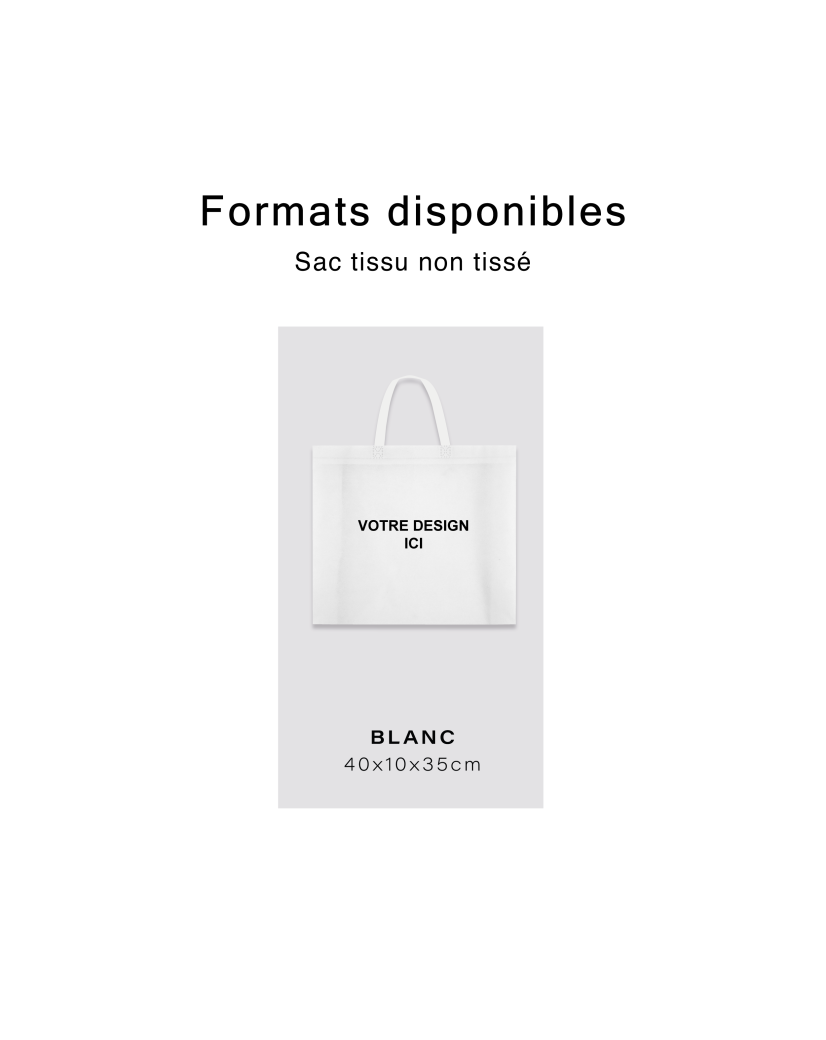 SAC TISSU NON TISSE BLANC