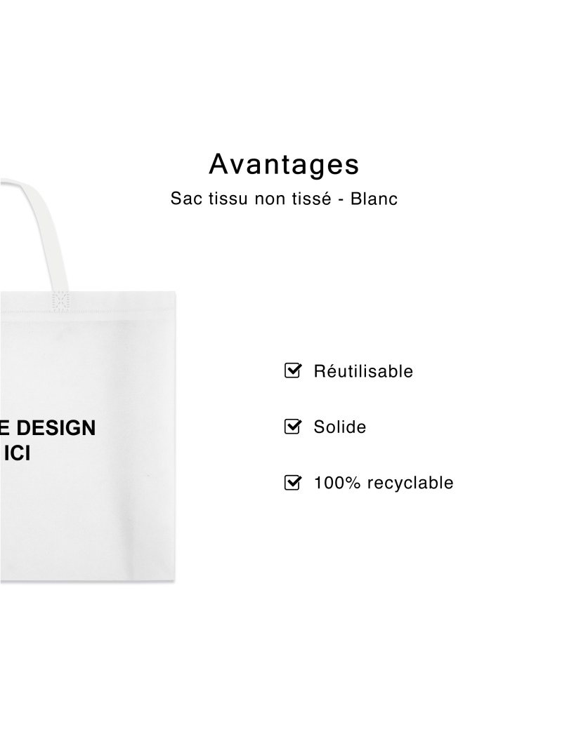 SAC TISSU NON TISSE BLANC