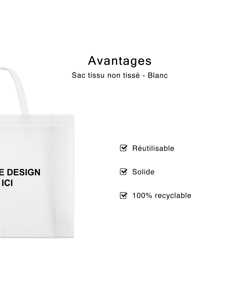 SAC TISSU NON TISSE BLANC