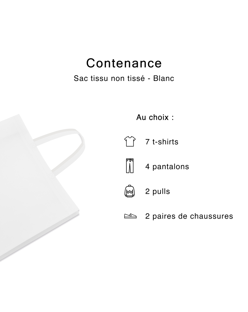 SAC TISSU NON TISSE BLANC