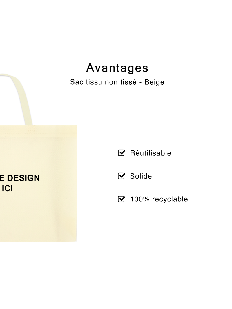 SAC TISSU NON TISSE BEIGE