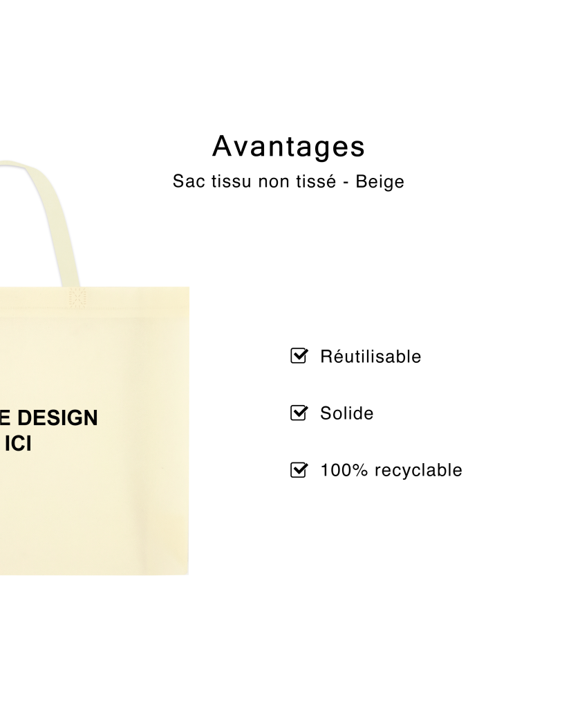 SAC TISSU NON TISSE BEIGE