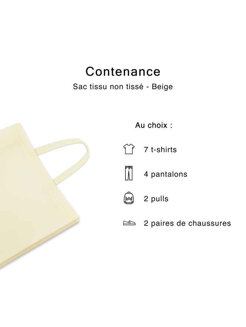 SAC TISSU NON TISSE BEIGE