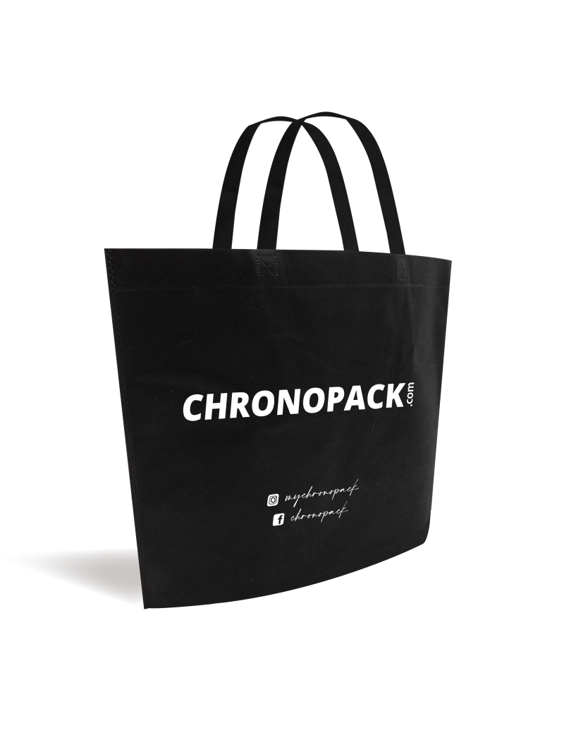 NON-WOVEN FABRIC BAG BLACK - L