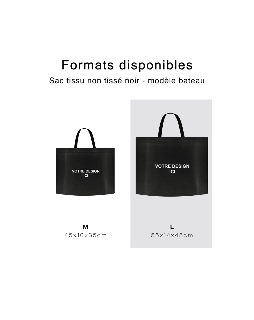 NON-WOVEN FABRIC BAG BLACK - L