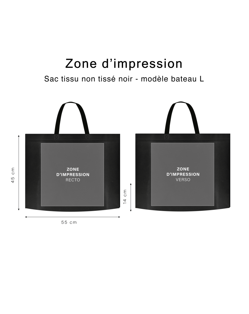 NON-WOVEN FABRIC BAG BLACK - L