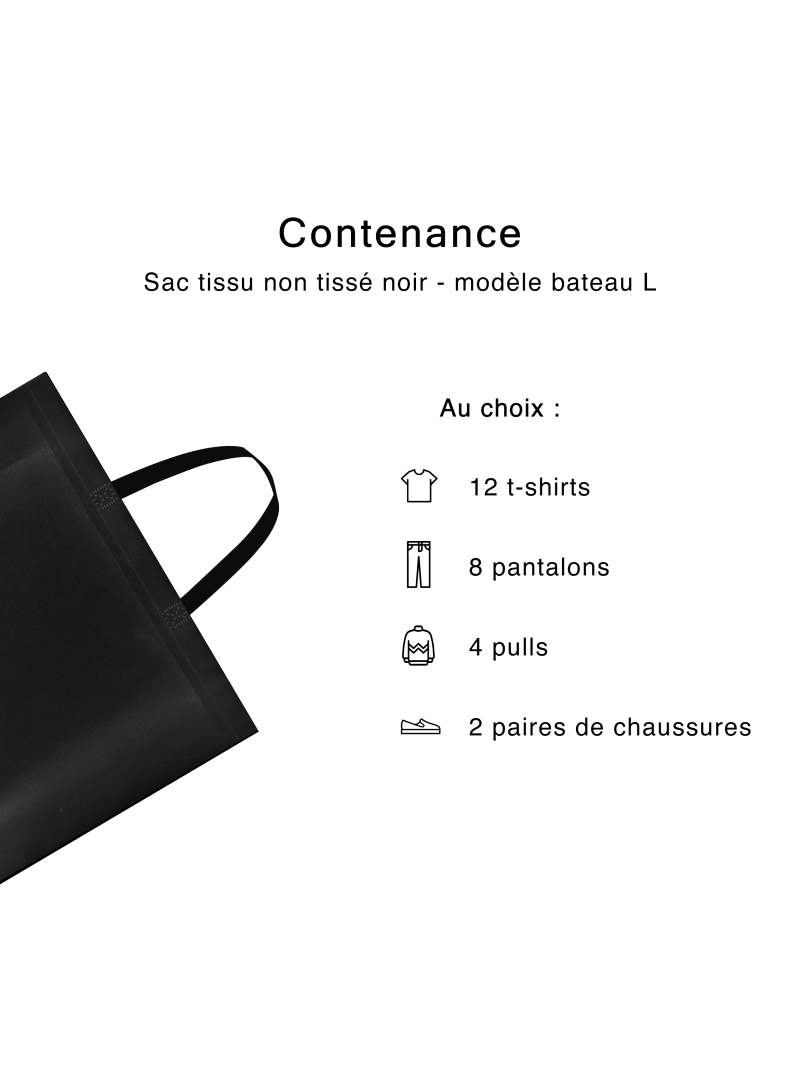 SAC TISSU NON TISSE NOIR - L