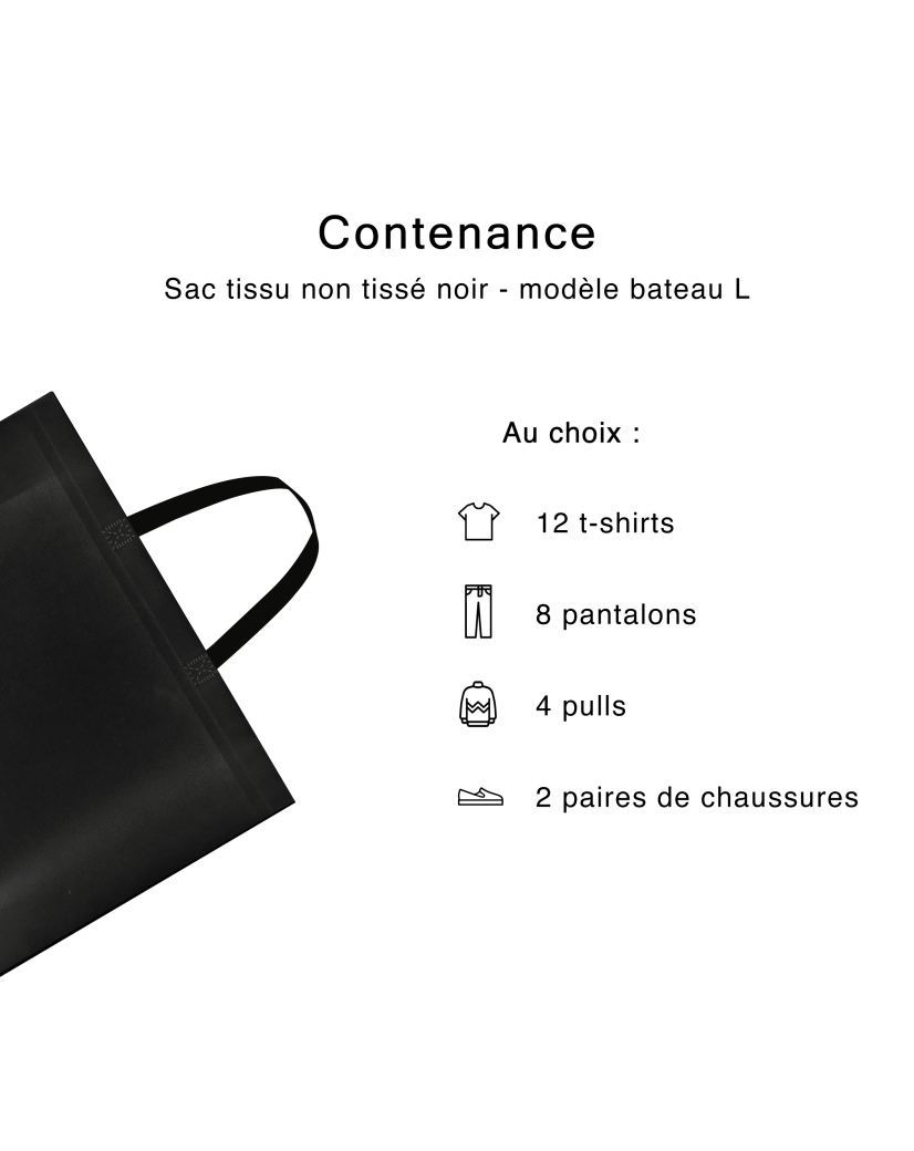 SAC TISSU NON TISSE NOIR - L