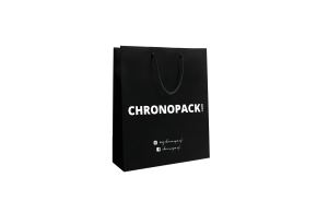 Luxury paper bags - Black S - Drawstring handles