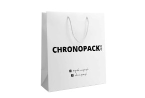 Luxury paper bags - White M - Drawstring handles