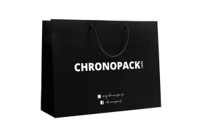 Luxury paper bags - Black L - Drawstring handles