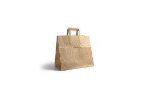 Sac poignée plate - Kraft snack takeaway sans impression