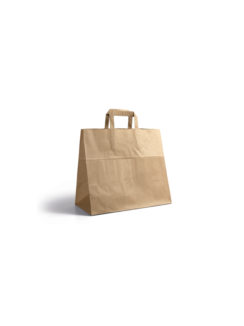 Flat handle bag - Kraft snack takeaway unprinted