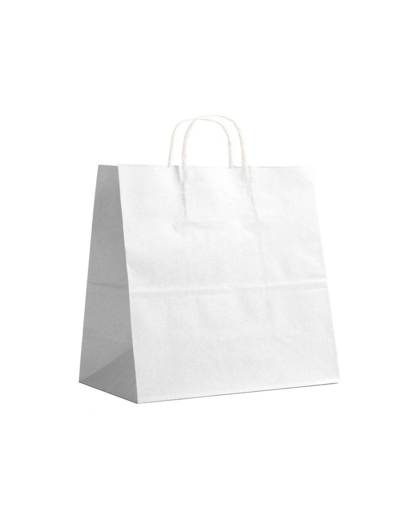 Twisted handle bag - White M square without print