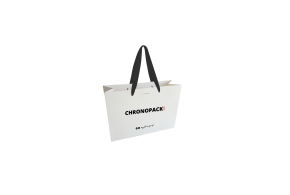 Luxury paper bags - White S - Ribbon handles