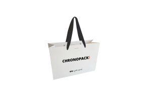 Luxury paper bags - White M - Ribbon handles