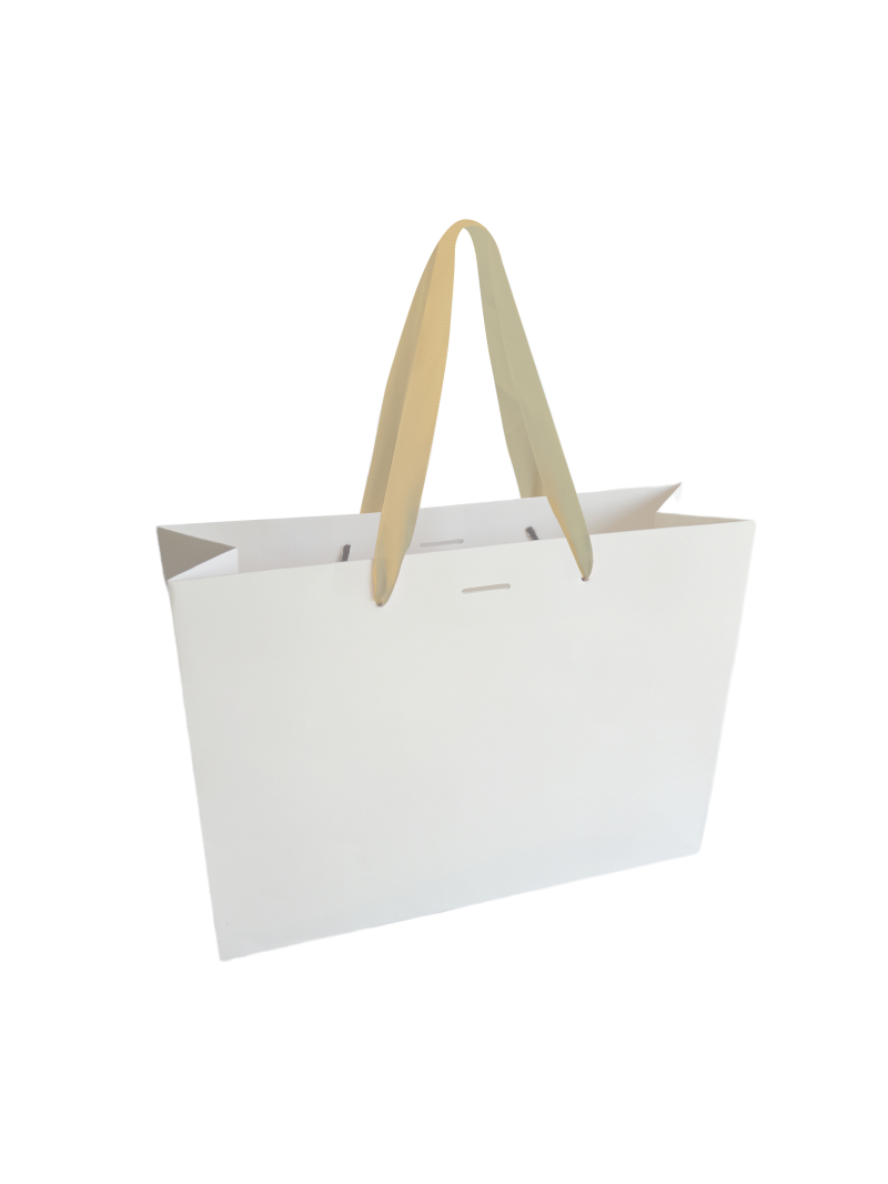 Sac papier Luxe - Blanc L