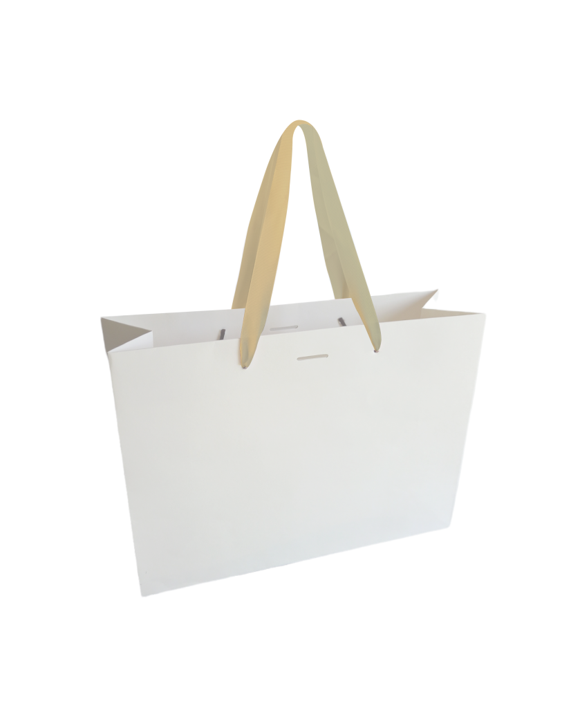 Sac papier Luxe - Blanc L