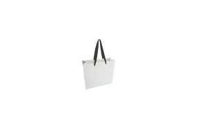 Sac papier Luxe poignée ruban noir - Blanc XS sans impression