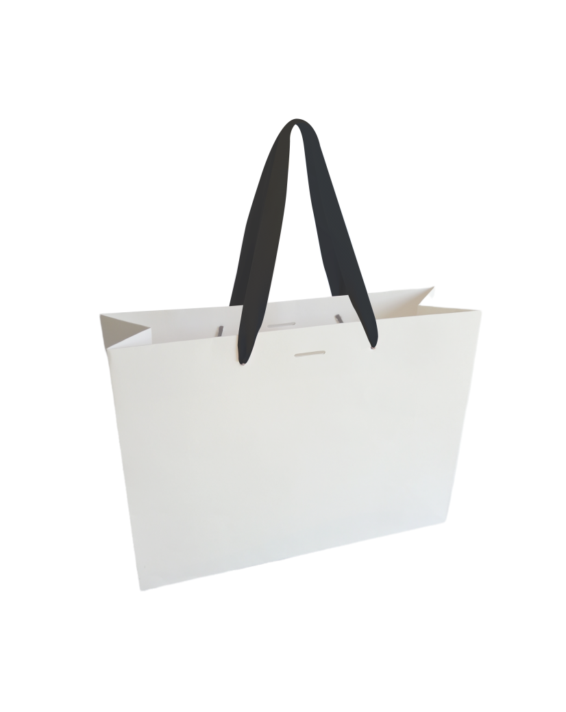 Sac papier Luxe - Blanc L