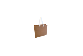 Sac papier Luxe poignée ruban blanc - Kraft XS sans impression