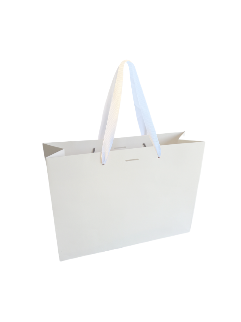 Sac papier Luxe - Blanc L