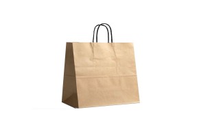 Black twisted handle bag - Kraft M HORIZONTAL without print