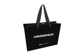 Luxury paper bags - Black L - Ribbon handles