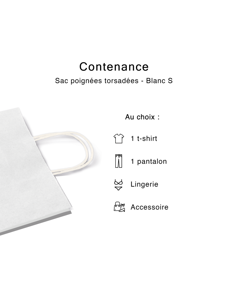 Sac poignées plates blanc