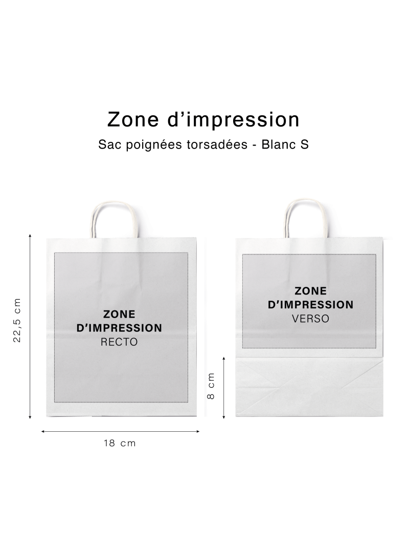 Bolsa con asas retorcidas - Kraft blanco