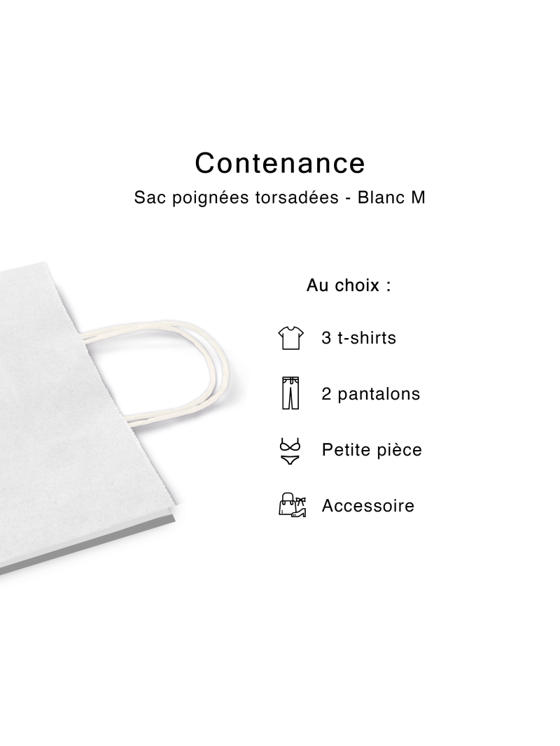 Sac poignées plates blanc