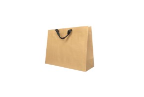 Bolsa de papel kraft con asa de cinta negra