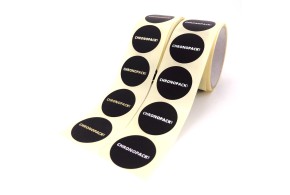 Round label - Black (gold/silver logo)